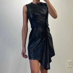 Black Faux Leather Dress